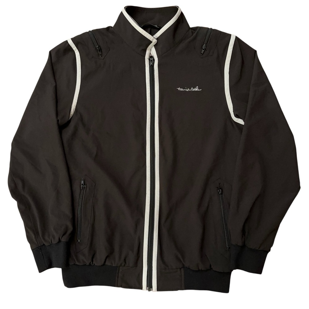 Travis Mathew Jacket Mens M Full-Zip Track Performance Golf Zip Pockets Black